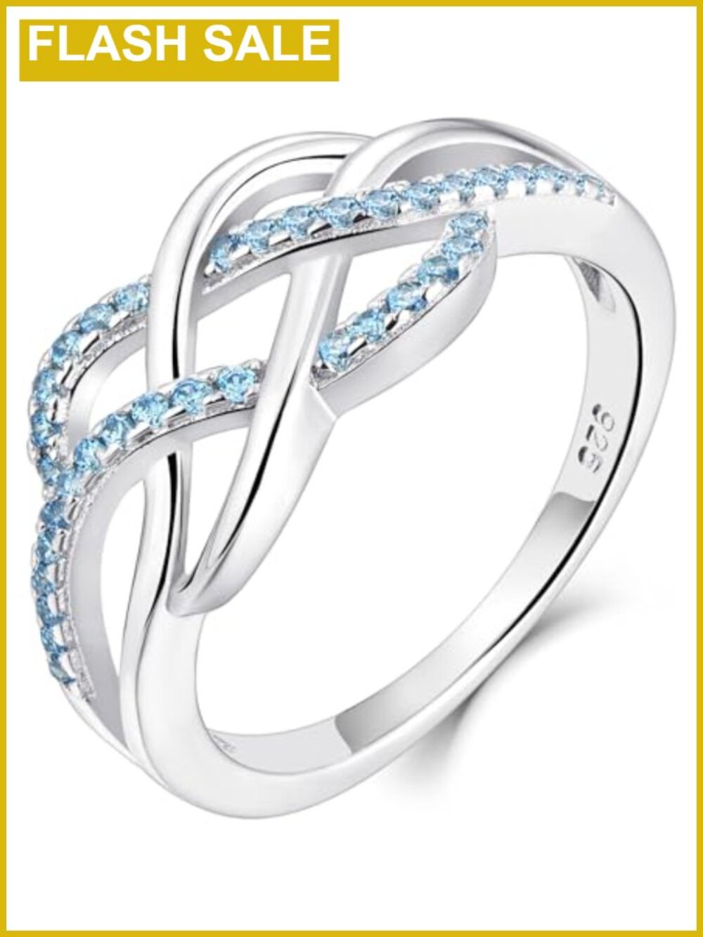 925 Sterling Silver Celtic Knot Ring Created Aquamarine Size 5 Statement